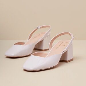 Lulus Carlson Patent Slingback Low Heel Pumps, size 9